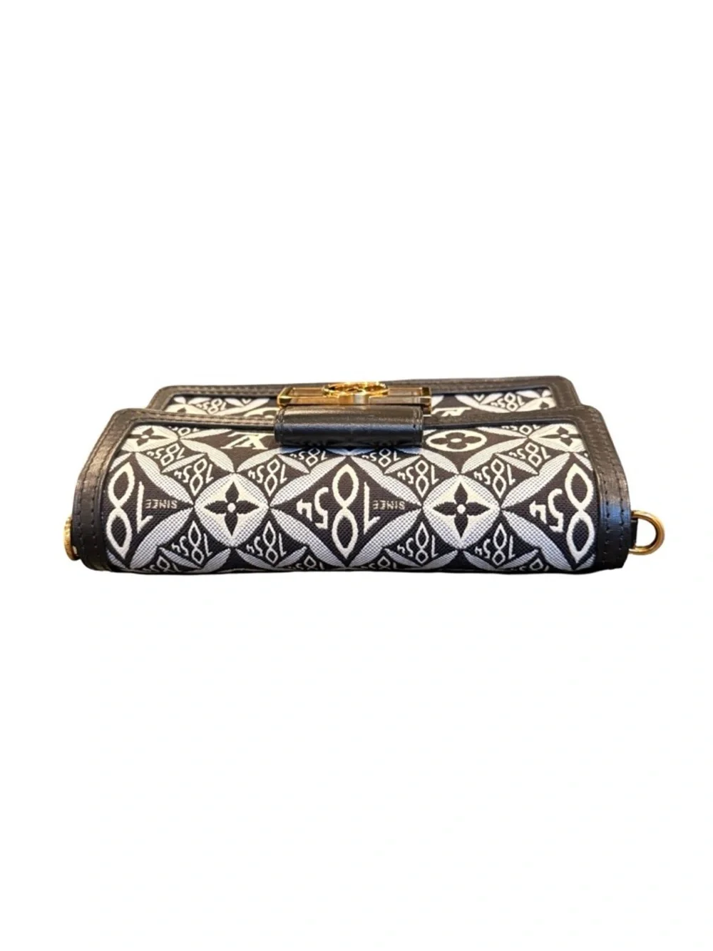 Louis Vuitton 1854 Dauphine Chain Wallet /Bag Black Ivory Jacquard LV Crossbody - Picture 12 of 17